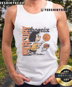 Alt Text: Cute Peanuts Marcie x Phoenix Mercury tank top featuring vibrant graphics and a stylish design for fans.
