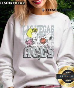 Alt Text: Cute Peanuts Sally sweatshirt featuring Las Vegas Aces logo, perfect for fans and cozy casual wear.