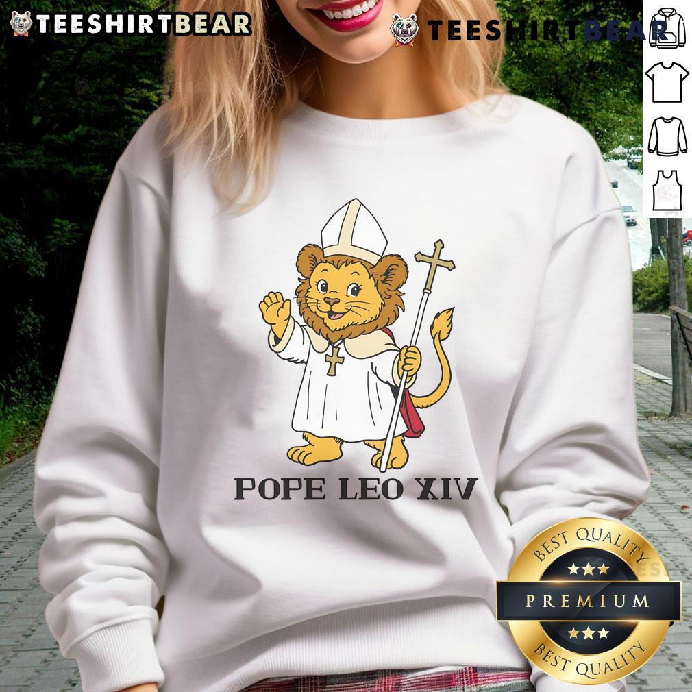 Cute Pope Leo XIV tiger sweatshirt featuring a vibrant design, perfect for trendy and unique fashion lovers.