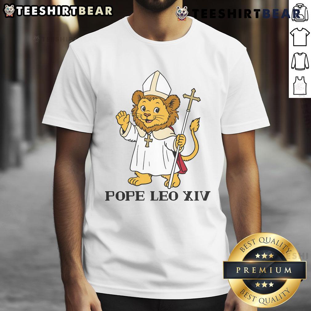 Alt Text: Cute Pope Leo XIV tiger t-shirt featuring a playful tiger design, perfect for animal lovers and fashion enthusiasts.