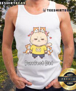 Cute Purrfect Dad Cat Family tank top for Father's Day featuring playful cats and a charming design.