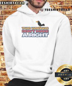 Alt Text: Cute raven hoodie featuring Two Wrongs Don't Make a Right design, perfect for casual wear and bird lovers.