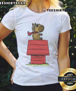 Adorable Cute Snoopybara Ladies Tee featuring a playful design of Snoopybara, perfect for casual wear.