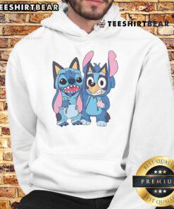 Adorable Stitch and Bluey costume hoodie featuring vibrant colors, perfect for kids' dress-up and playtime adventures.