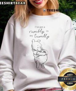 Alt Text: Cute Winnie the Pooh I've Got a Rumbly in My Tumbly sweatshirt featuring a colorful design and cozy fit.