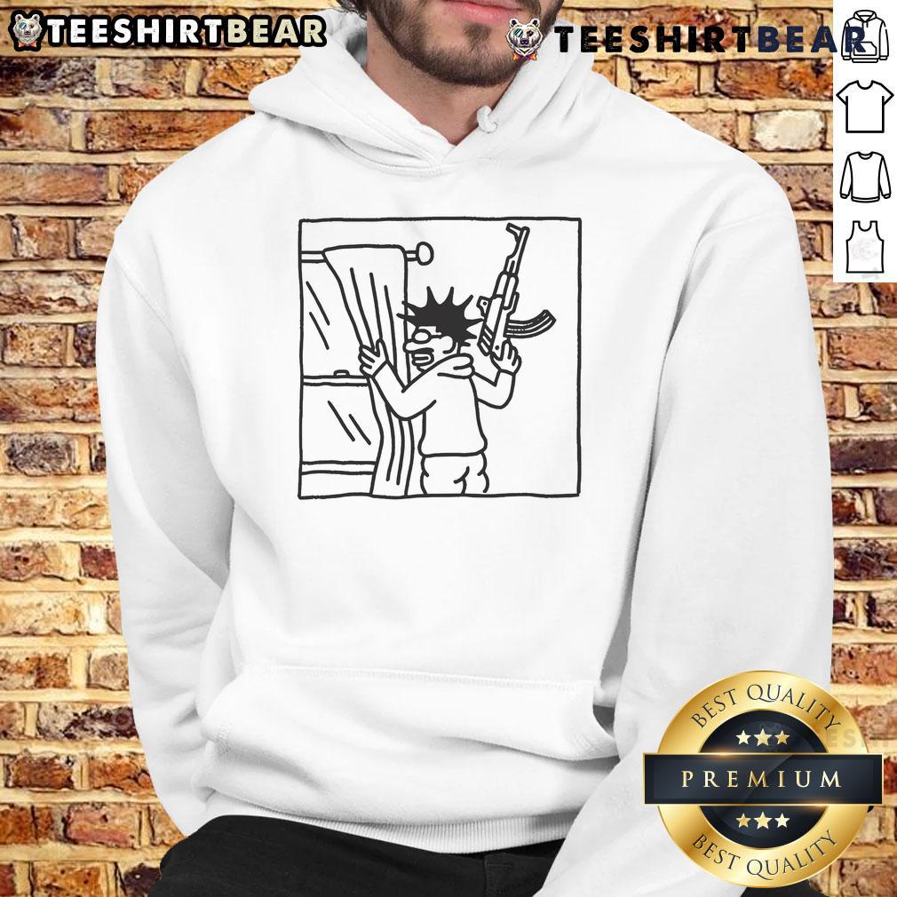 Funny Awful Who's That Peeking Through My Window hoodie featuring a quirky design and playful graphics for casual wear.