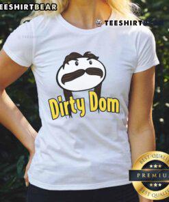 Funny Dominik Mysterio Dirty Dom ladies tee featuring a playful design of the popular WWE star in vibrant colors.