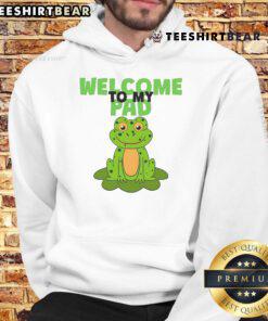 Funny frog in a lily pad design on a cozy hoodie, perfect for frog lovers and casual wear enthusiasts.