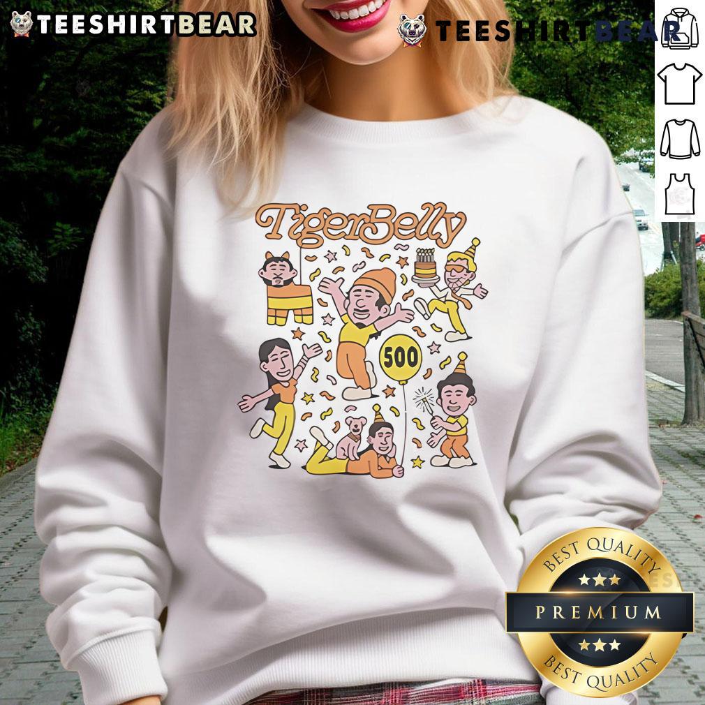 Funny Tigerbelly 500 Sweatshirt featuring a playful design, perfect for fans of comedy and unique apparel.