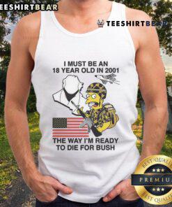 Alt Text: Funyn The Simpson I Must Be An 18-Year-Old in 2001 wearing a Bush tank top, showcasing vintage pop culture fashion.