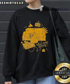 Alt Text: Good American Socks 'Welcome Home Good Boy' sweatshirt in cozy fabric, perfect for dog lovers and casual wear.