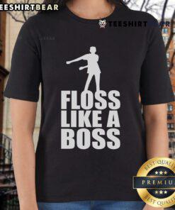 Good Floss Like A Boss Dance Logo Ladies Tee featuring a fun dance graphic on a stylish women's shirt.
