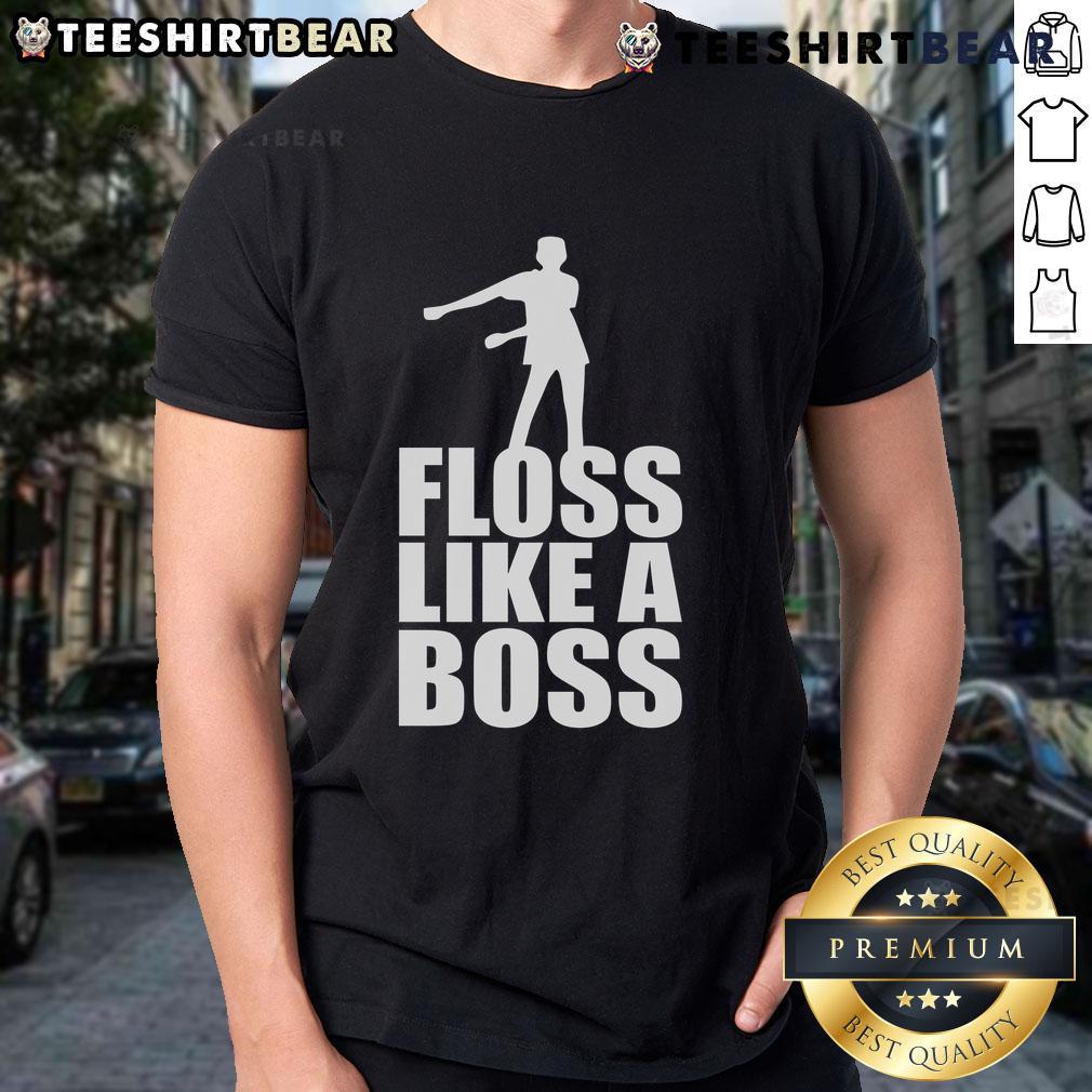 Good Floss Like A Boss Dance Logo T-Shirt featuring a fun dance graphic and vibrant colors for dance enthusiasts.