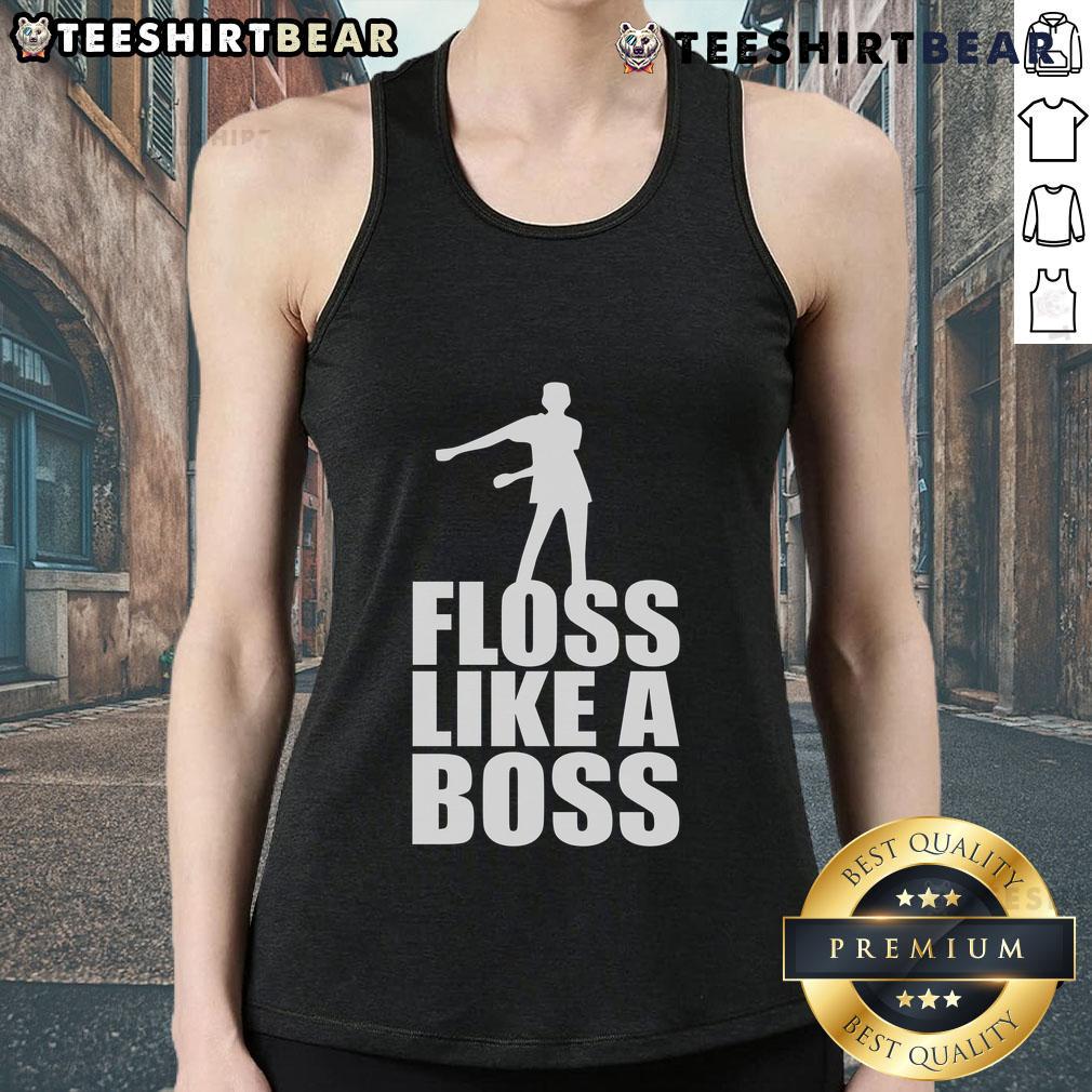 Good Floss Like A Boss dance logo tank top featuring a vibrant design for dance enthusiasts and fitness lovers.