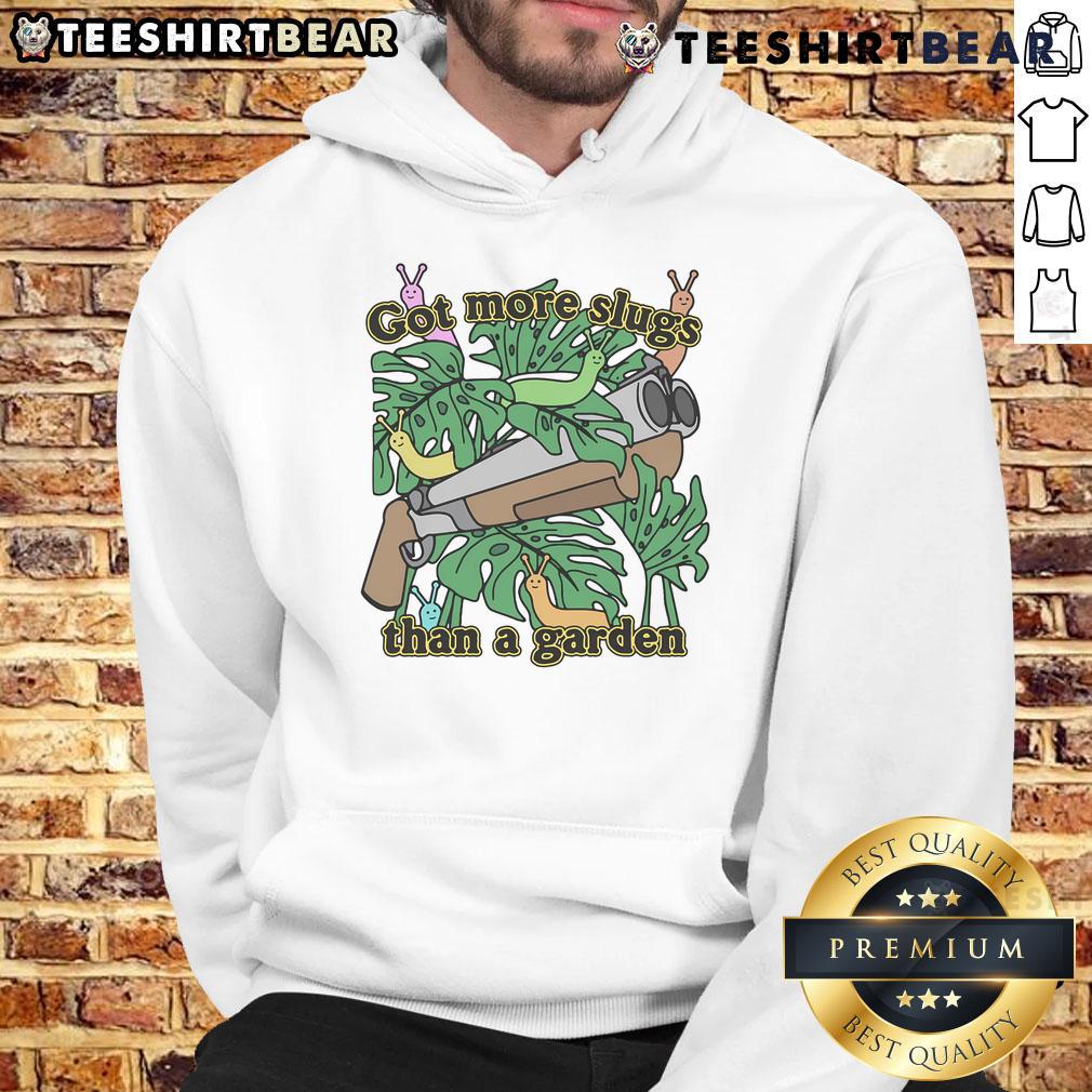 Good Got More Slugs Than A Garden Hoodie featuring a whimsical garden slug design on a cozy hoodie.