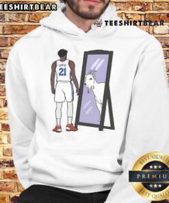Good Joel Embiid Mirror GOAT Hoodie featuring a stylish design for basketball fans and sports enthusiasts.