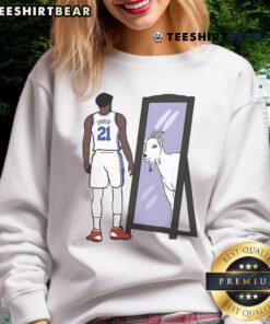 Good Joel Embiid mirror GOAT sweatshirt featuring a stylish design for basketball fans and sports enthusiasts.
