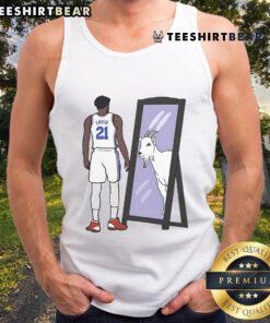 Good Joel Embiid Mirror GOAT Tank Top featuring a stylish design celebrating the basketball star's greatness.