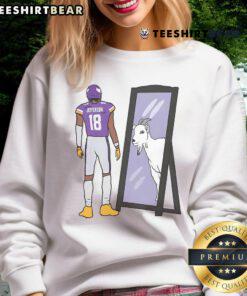 Good Justin Jefferson mirror GOAT sweatshirt featuring bold graphics and a stylish design for football fans.
