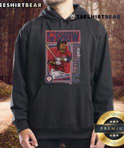Alt Text: Jose Ramirez hoodie from MLB The Show, featuring the Guardians logo, perfect for baseball fans and gamers.