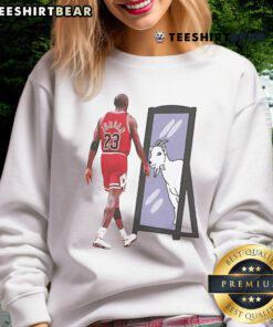 Good Michael Jordan GOAT mirror sweatshirt showcasing iconic design for basketball fans and streetwear enthusiasts.