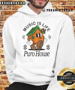 Alt Text: Good Music Is Life Puro House cream hoodie with stylish design, perfect for music lovers and fashion enthusiasts.