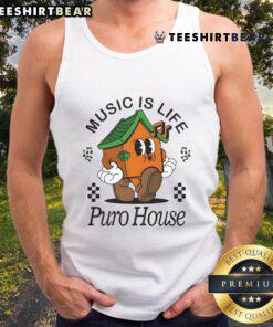 Good Music Is Life Puro House cream tank top featuring a stylish design perfect for summer fashion and music lovers.