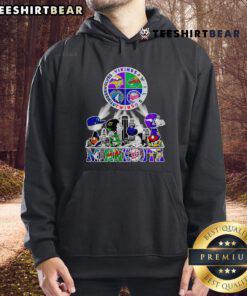 Cozy hoodie featuring Snoopy and logos of Minnesota Twins, Vikings, Wild, and Timberwolves for sports fans.