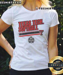 Alt Text: Good Texas Tech Softball Women's College World Series Stripe Ladies Tee in vibrant colors, perfect for fans.