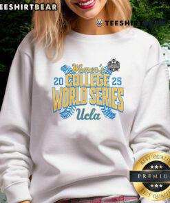 UCLA Bruins 2025 NCAA Softball Women's College World Series sweatshirt in blue, showcasing team spirit and style.