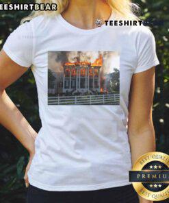 Alt Text: Hot Nottoway Plantation Fire Ladies Tee showcasing a vibrant design inspired by Southern plantation history.