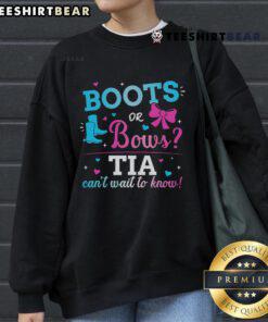 Nice gender reveal boots or bows sweatshirt, perfect for celebrating your baby's upcoming arrival with style and excitement.
