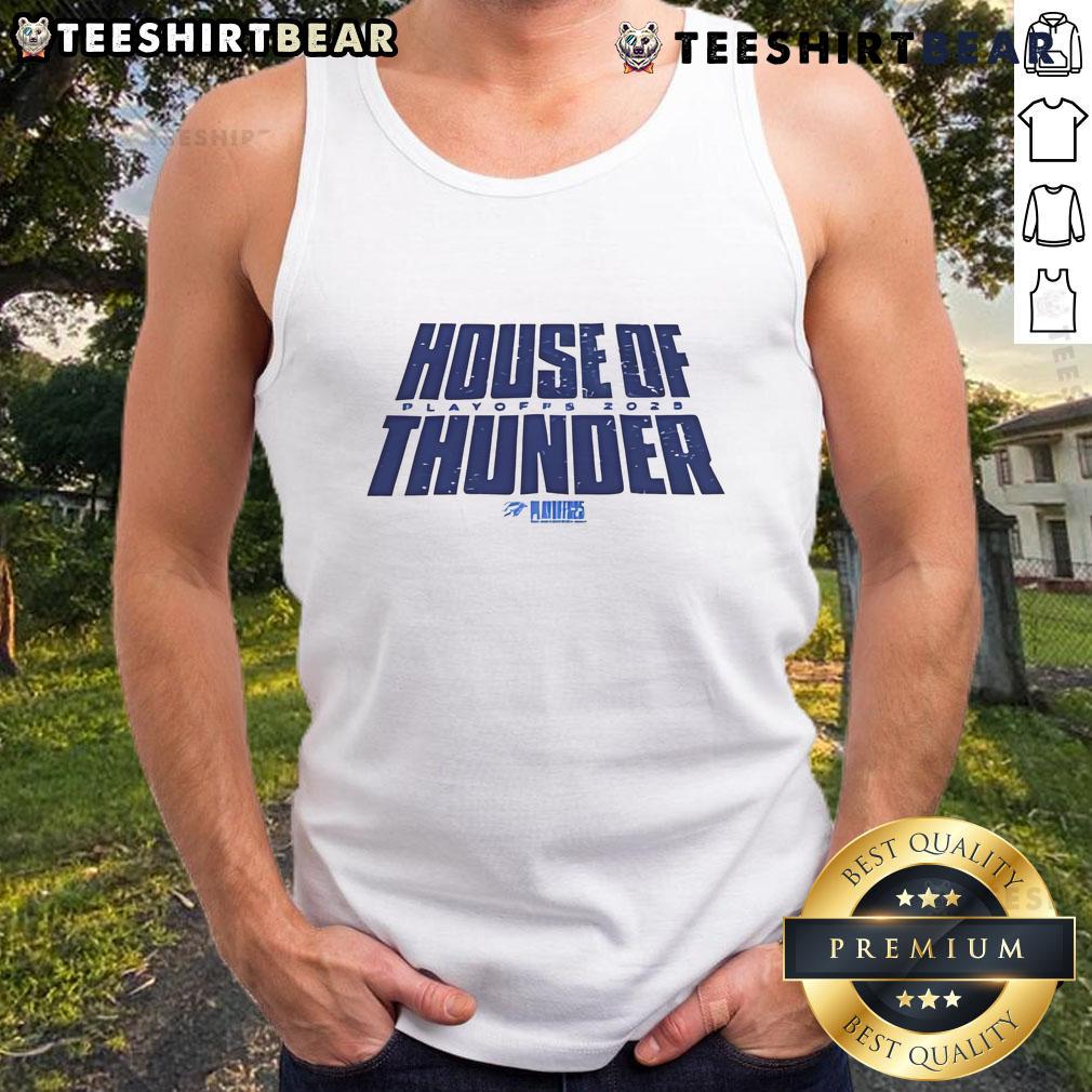 Nice Good House of Thunder Game 5 Playoffs 2025 tank top featuring vibrant graphics and team colors.
