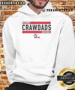 Nice Hickory Crawdads baseball logo hoodie featuring vibrant team colors and a stylish design for fans.