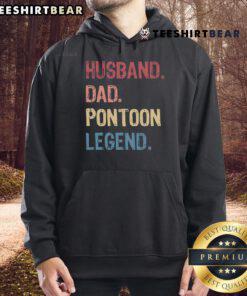 Nice Husband Dad Pontoon Legend Hoodie in navy blue, perfect for boating enthusiasts and family outings.