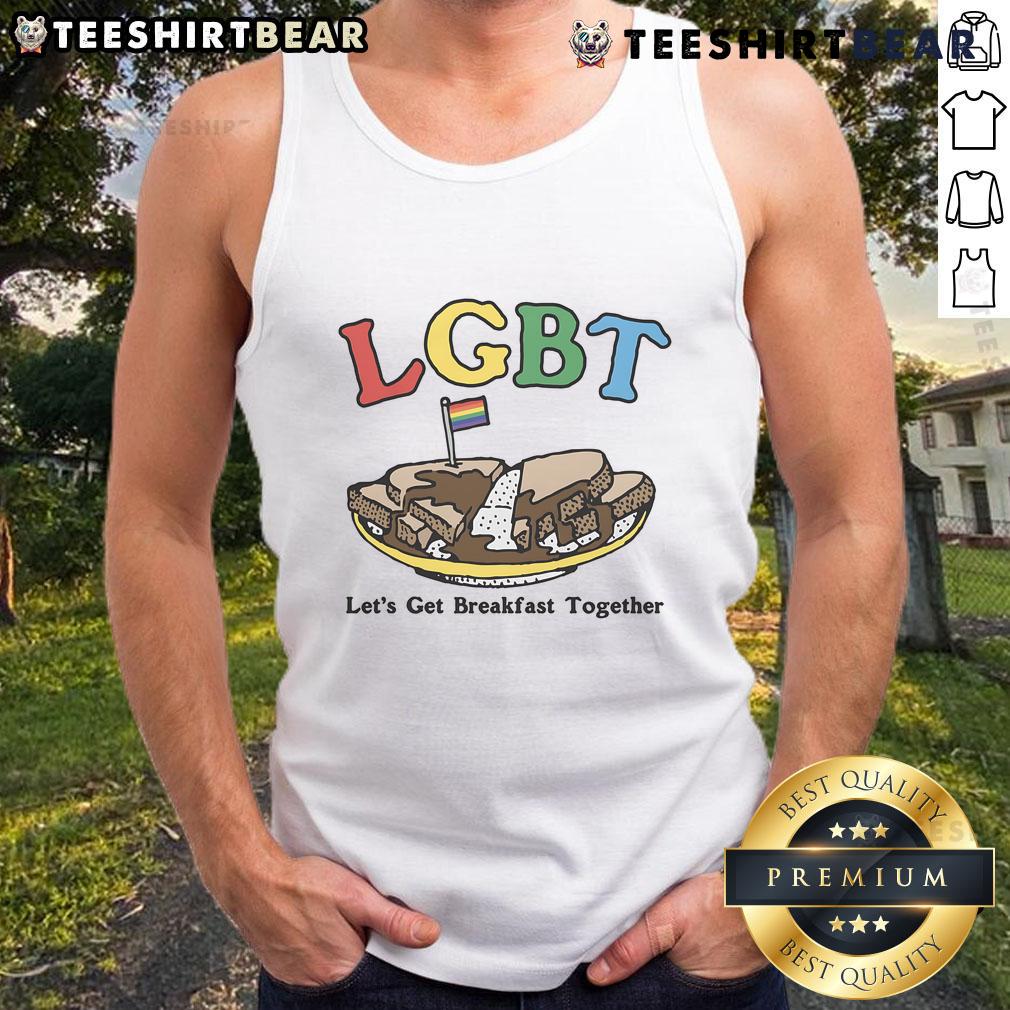 Nice LGBT Let's Get Breakfast Together tank top featuring vibrant colors and a fun design for pride and casual wear.