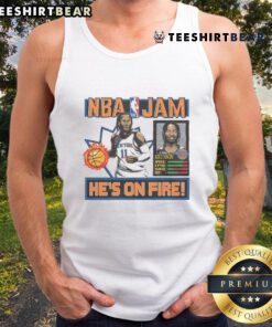 Alt Text: Stylish Nice NBA Jam Knicks Jalen Brunson tank top featuring vibrant graphics and team colors perfect for fans.