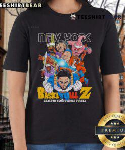 Nice New York Basketball Eastern Conference Finals Dragon Ball ladies tee featuring vibrant graphics and a stylish design.