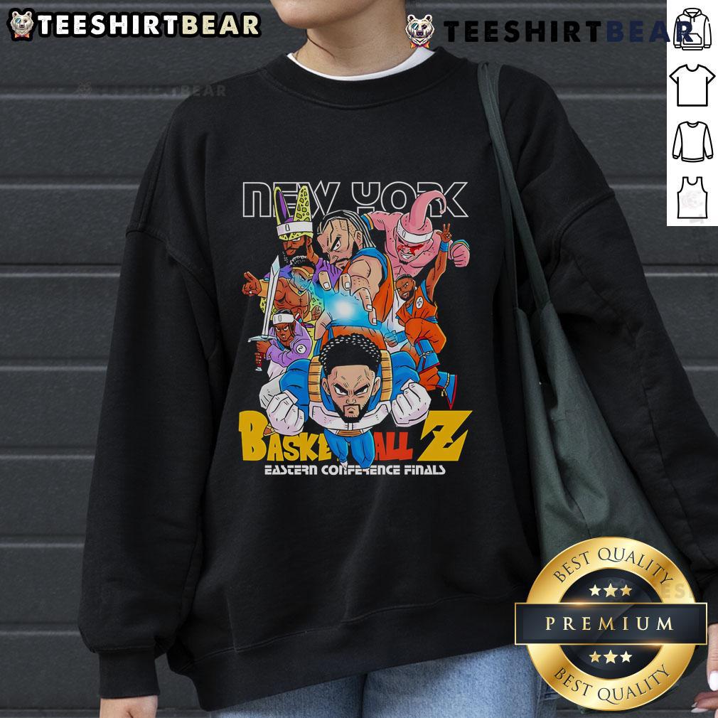 Nice New York Basketball Eastern Conference Finals Dragon Ball Sweatshirt featuring vibrant graphics and a sporty design.