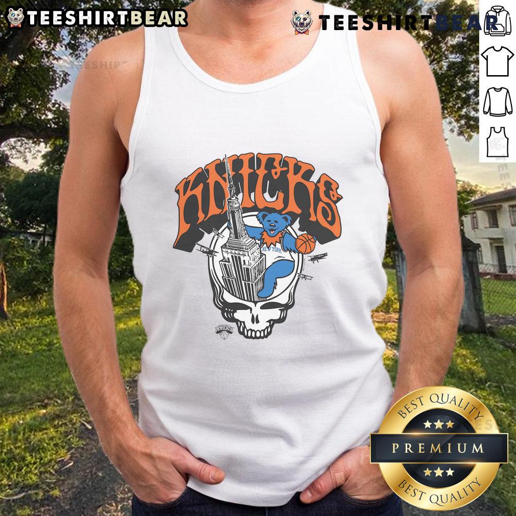 Nice New York Knicks X Grateful Dead Skull tank top featuring vibrant graphics and a stylish design for fans.