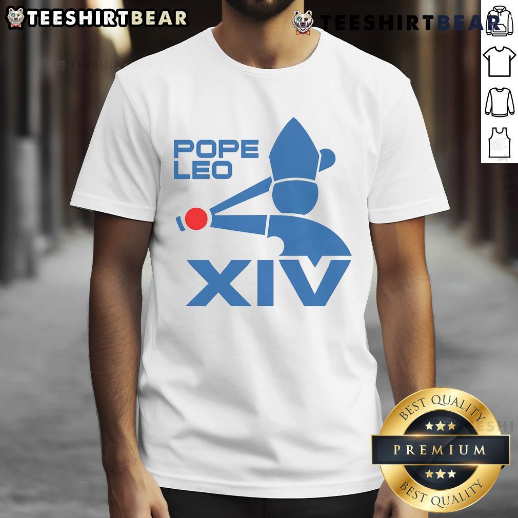 Stylish Pope Leo XIV baseball logo T-shirt featuring vibrant colors and a unique design for fans and collectors.