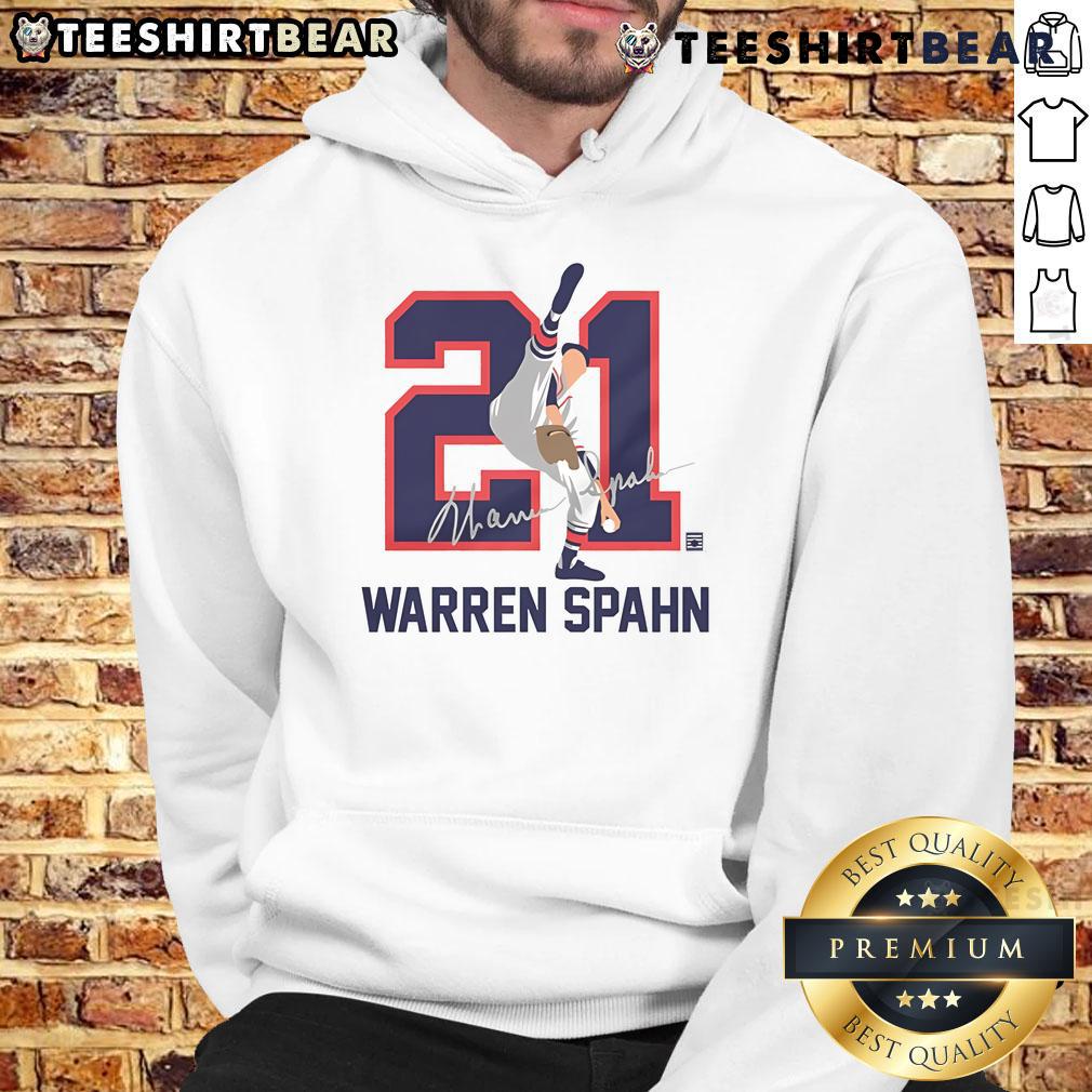 Signature hoodie featuring Warren Spahn, Baseball Hall of Fame member, perfect for fans of Nice Teambrown apparel.
