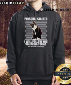 Nice tuxedo cat hoodie featuring the phrase 'I Will Follow You Wherever You Go' for cat lovers and cozy fashion.