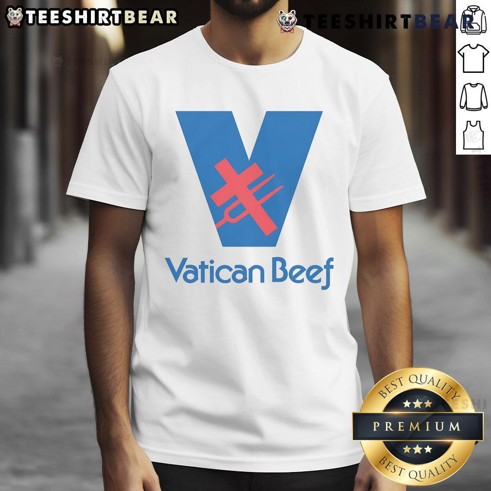 Nice Vatican Beef T-Shirt featuring a stylish design inspired by Vatican culture and humor for casual wear.