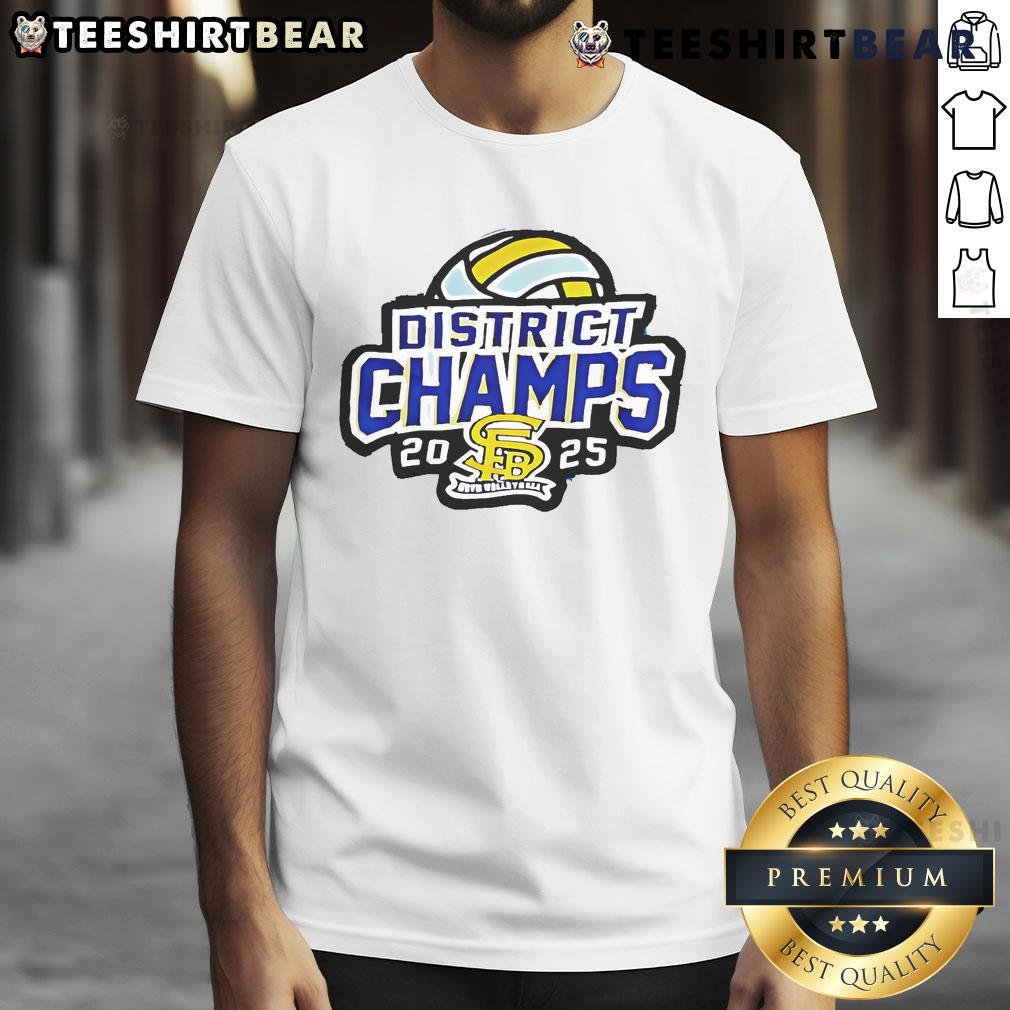 Nice Volleyball District Championship 2025 T-Shirt featuring vibrant graphics and team colors, perfect for fans and players.