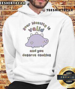 Sugar and Sloth hoodie featuring 'Your Identity is Valid and You Deserve Cookies' design, perfect for cozy comfort.