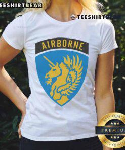 Official 1943 WWII US Airborne 'Lucky 13' ladies tee featuring vintage design and military-themed graphics.