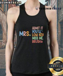 Official Admit It You Will Low-Key Miss Me Bruh Tank Top showcasing a trendy graphic design for casual wear.