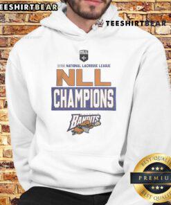 Alt Text: Official Buffalo Bandits 2025 NLL Cup Champions hoodie featuring a bold locker room logo design.