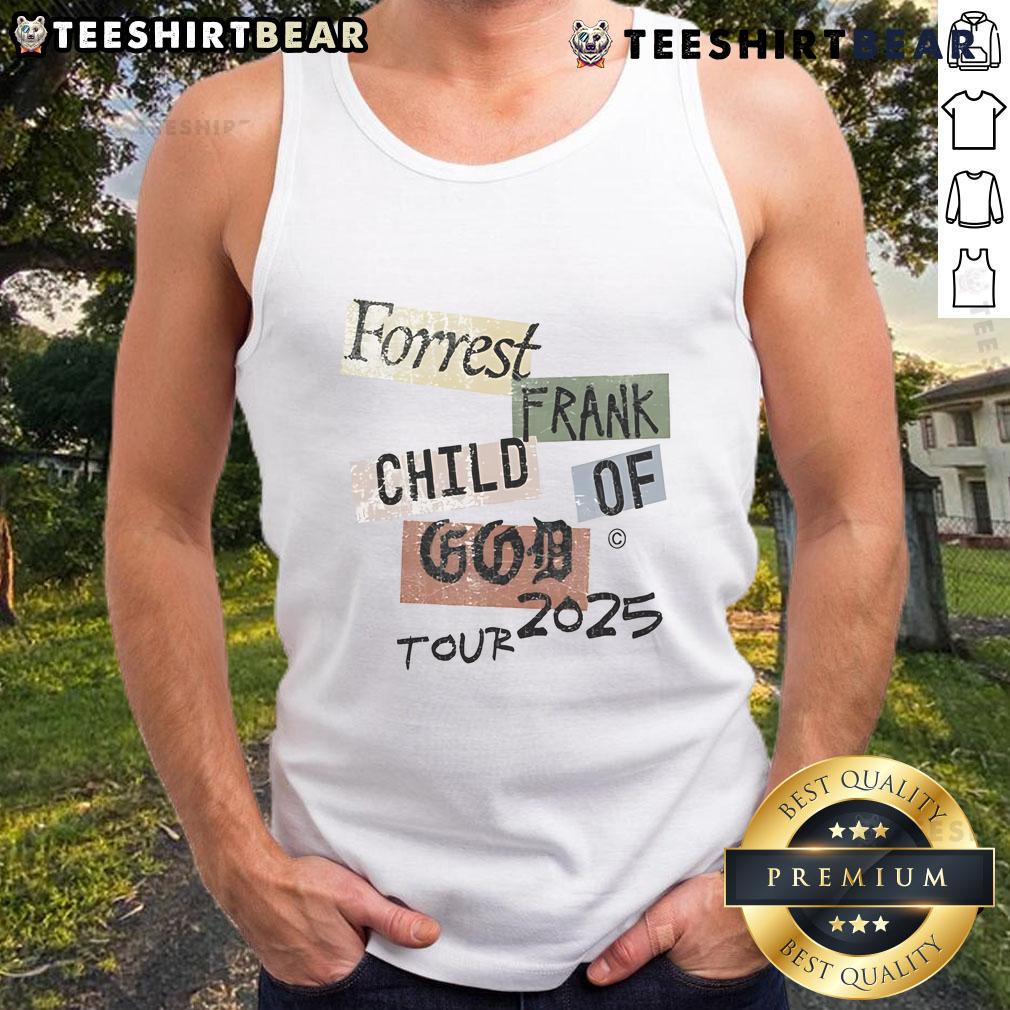 Child of God Tour 2025 tank top in color block design featuring Forrest Frank, perfect for fans and stylish casual wear.